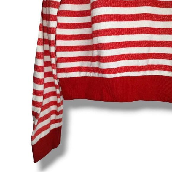 Stripe by N Womens Unisex Tee Shirt Size Small Bonjour Red White Stripes Cotton - Picture 7 of 12